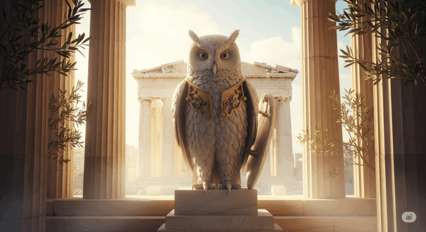 alt="アテナ神 フクロウ 古代ギリシャ 知恵の女神 学問成就 洞察力"