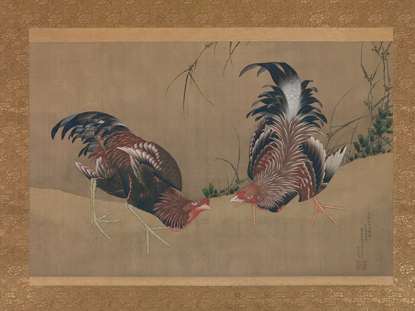 葛飾北斎「軍鶏図」メトロポリタン美術館所蔵