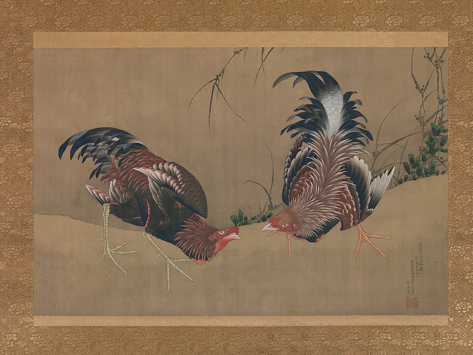 葛飾北斎「軍鶏図」メトロポリタン美術館所蔵