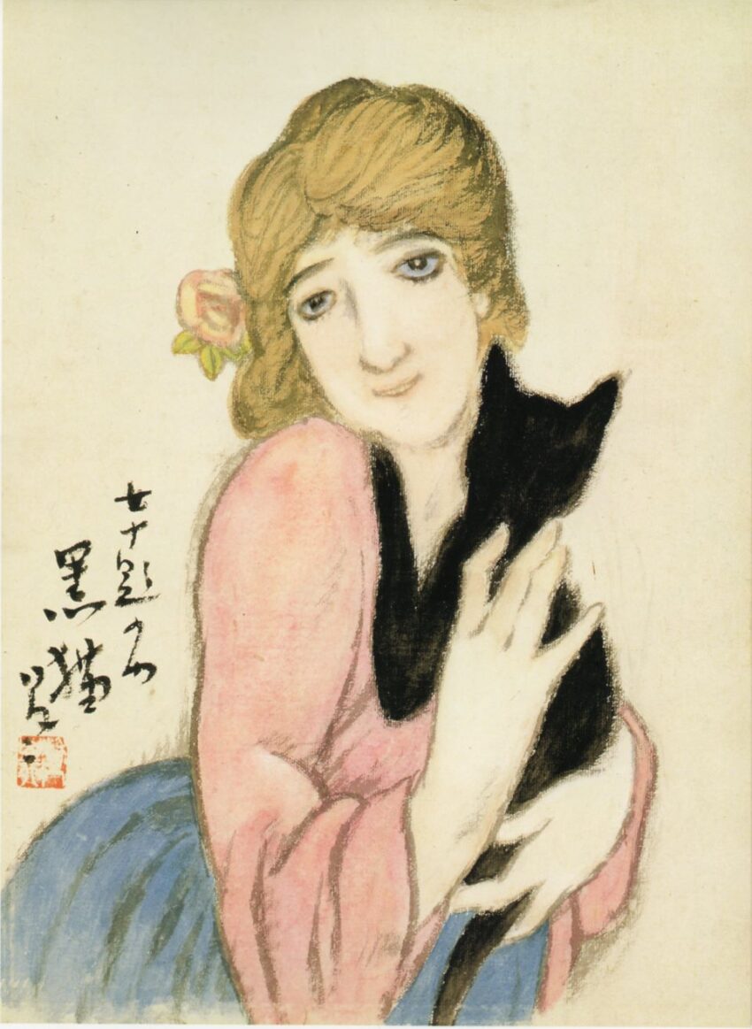 TakehisaYumeji-1921-Ten Themes of Woman Black Cat