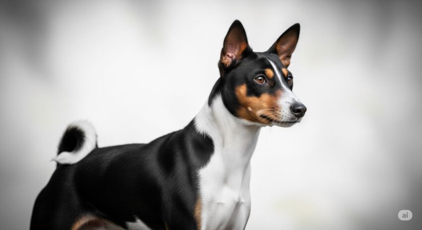 滑らかな短毛シングルコートのバセンジー犬