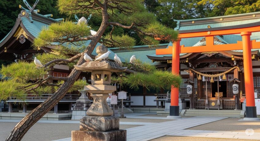 神の使い完全一覧|神社の動物51種とご利益・神社【2025年版】 白い鳩と神社