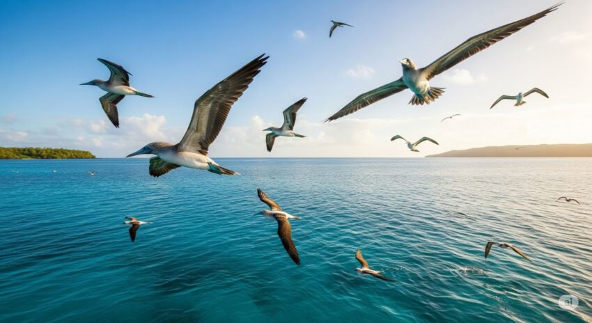 海洋環境とカツオドリの共存を表現した風景