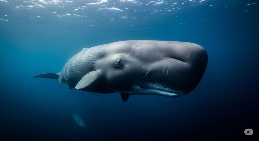 マッコウクジラの深海狩猟 - 3000m深海でのダイオウイカ狩りの様子