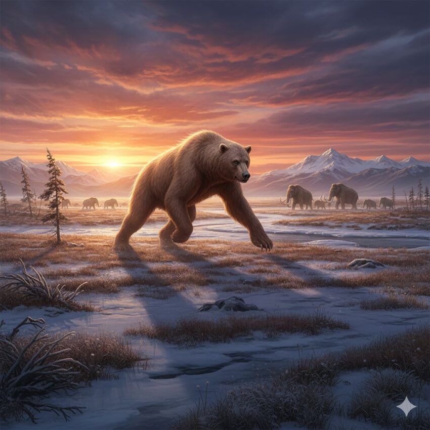 Arctodus simus, the North American short-faced bear from the Ice Age