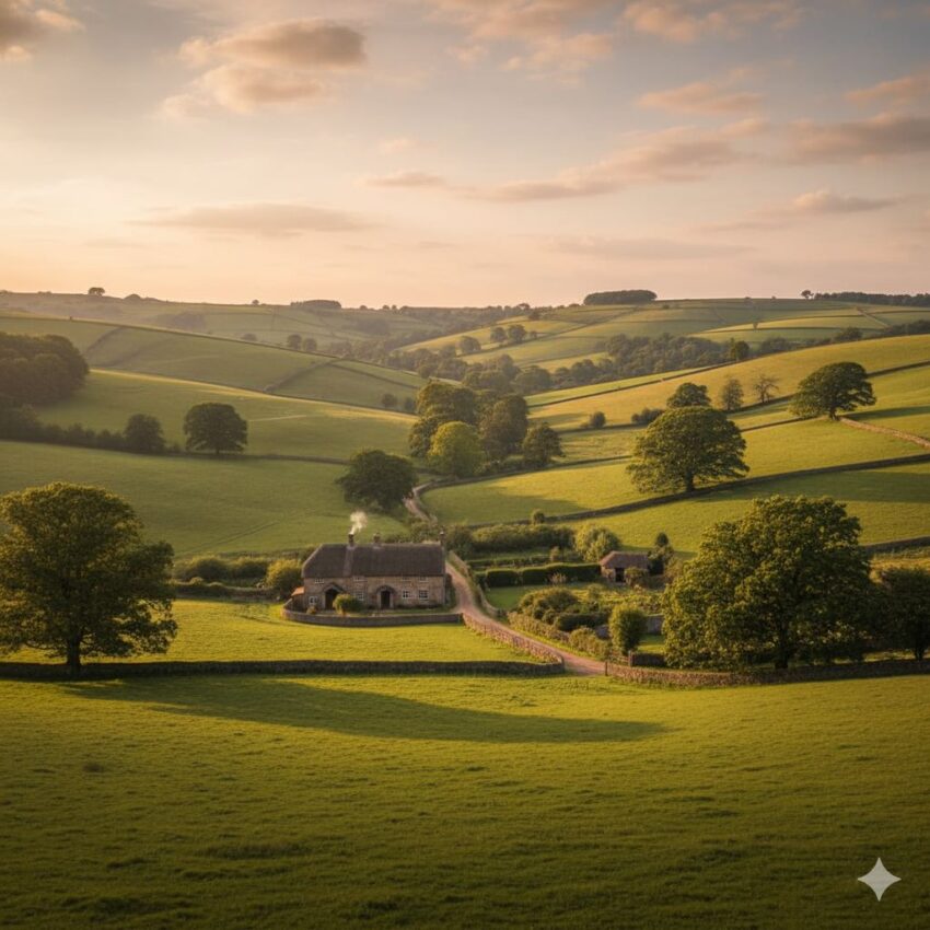 第一次世界大戦前のイギリス・デヴォンの農村風景