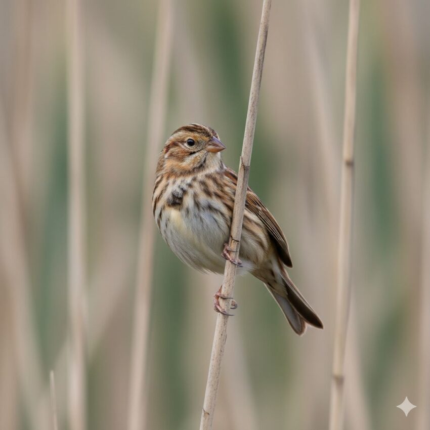 オオジュリン冬羽、茶褐色で地味な外見