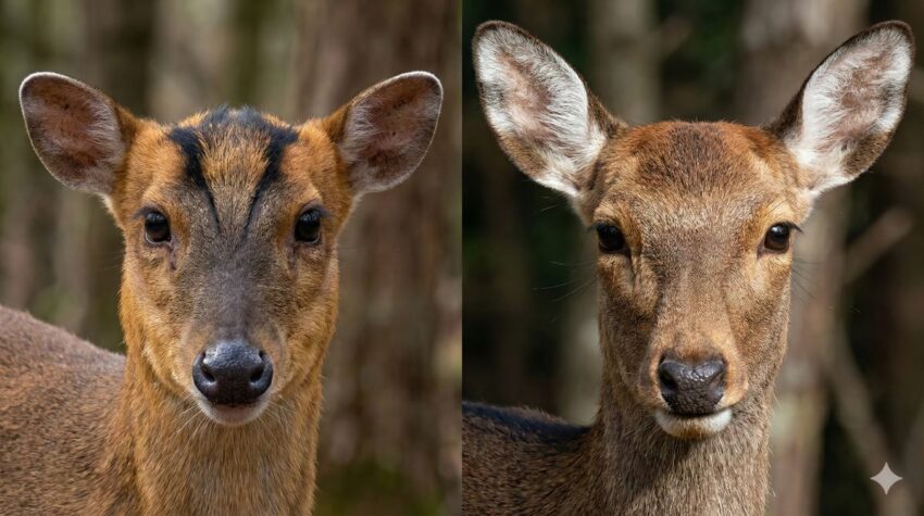 キョンとニホンジカの顔立ちの比較