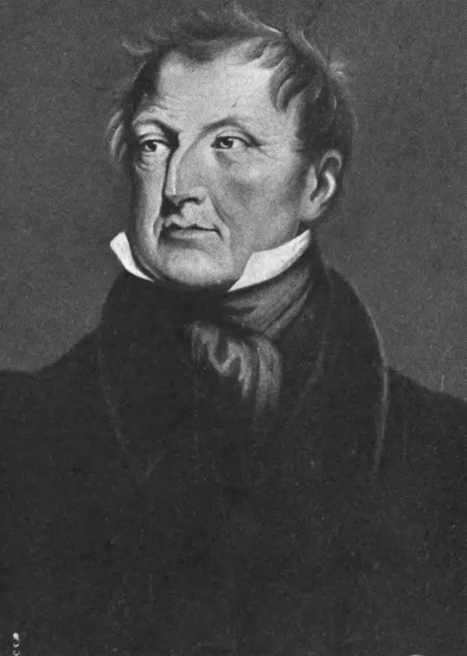 世界初の動物虐待防止法を成立させたリチャード・マーティンの肖像。19世紀初頭の服装で、強い意志を感じさせる表情をした男性。